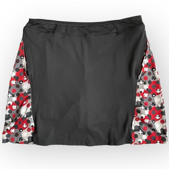 Golfher Golf Skort Women Size‎ L Black Zip Pockets Stretch Pull-On Lined - Picture 1 of 9